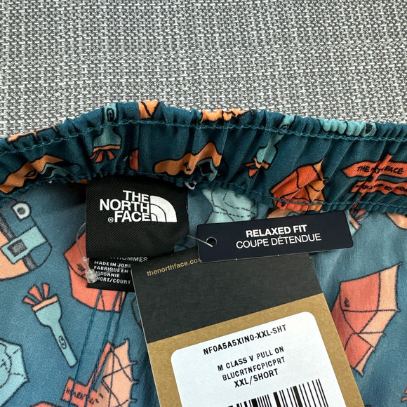 The North Face Shorts Mens XXL Pull-on Allover Camping Print Class V New - Picture 2 of 16